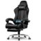 GTPlayer - Gaming Chair Faux Leather Height Adjustable Computer Chair with Footrest and Headrest - Black-Front_Standard