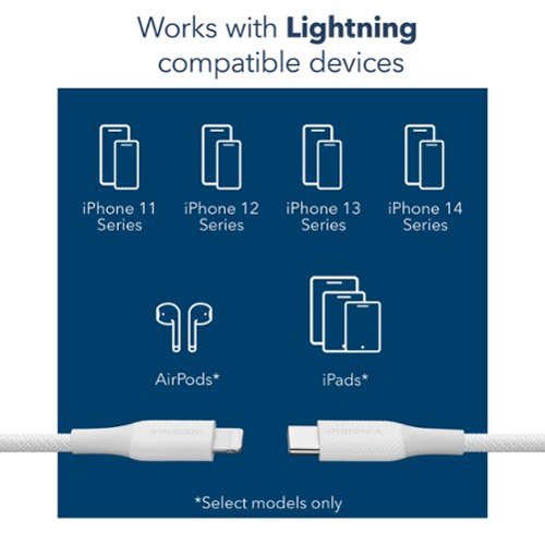 Insignia™ 4' Lightning to USB-C Braided Charge-and-Sync Cable (2 Pack) - Moon Gray WHERE TO BUY
