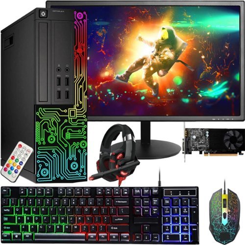 Dell - Refurbished Excellent - OptiPlex RGB Gaming PC Combo, Intel Core i7, GT 1030 2G Graphics, 16GB RAM, 512GB SSD, 24'' FHD Monitor, Win11 Home - Black-Front_Standard 