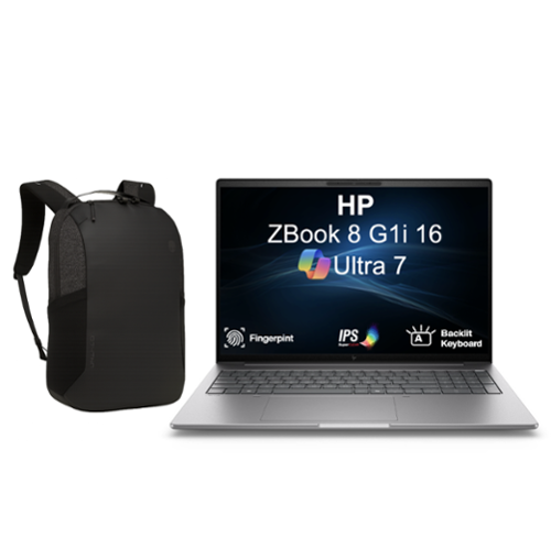 HP - Upgraded - ZBook 8 G1i 16 Workstation 16.0 WUXGA Display (Ultra 7-255H, 32GB, 1TB SSD, Win 11 Pro) w/17in Backpack - Meteor Silver-Front_Standard 