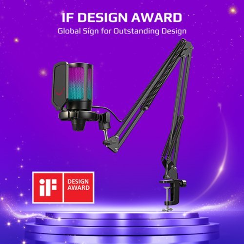 FIFINE Gaming Microphone and Stand Bundle - USB Cardioid Condenser with RGB GLOBAL SHIPPING
