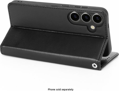 SaharaCase Indy Series Leather Folio Wallet Case for Samsung Galaxy S25 - Scorpion Black GLOBAL SHIPPING