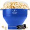 Zulay Kitchen - Microwave Popcorn Popper Bowl Maker with Lid - Collapsible, Dishwasher Safe, Wide Spacious Size - Blue-Front_Standard