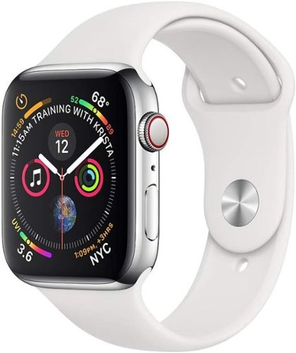 Refurbished Excellent - Apple Refurbished Watch Series 4 Stainless Steel 40mm A1975 (GPS + Cellular) - Silver - (2018)-Front_Standard 