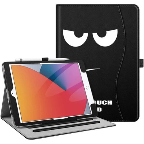 Kitcheniva - Protective Stand Case For iPad 9th 8th 7th Generation 10.2 Inch With Pocket Holder - Black Touch-Front_Standard 