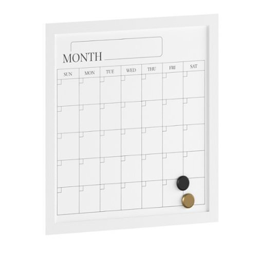 Martha Stewart - Everette Dry Erase Magnetic Monthly Calendar- 18" x 18" - White Woodgrain