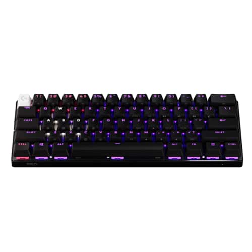 Logitech - PRO X 60 LIGHTSPEED TKL 60% Wireless Mechanical GX Optical Tactile Switch Gaming Keyboard with LIGHTSYNC RGB for PC - Black-Front_Standard