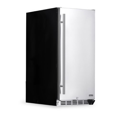 NewAir - 15" Built-in 90 Can Outdoor Beverage Fridge in Weatherproof with Auto-Closing Door - Stainless Steel-Front_Standard 