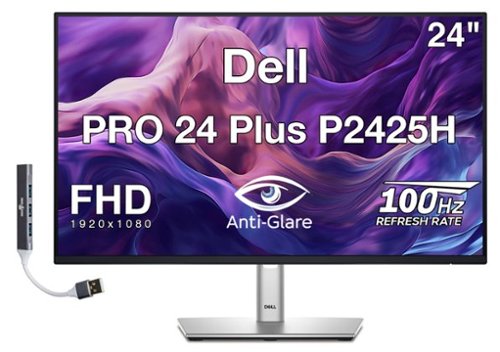 Dell - PRO 24 Plus 24" FHD IPS Monitor, 5ms Response Time, Anti-Glare, Flicker Free, Displayport, HDMI & DKZ Hub (P2425H) - Black/Silver-Front_Standard 