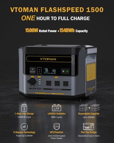 VTOMAN FlashSpeed 1500 Portable Power Station 1548Wh, LiFePO₄