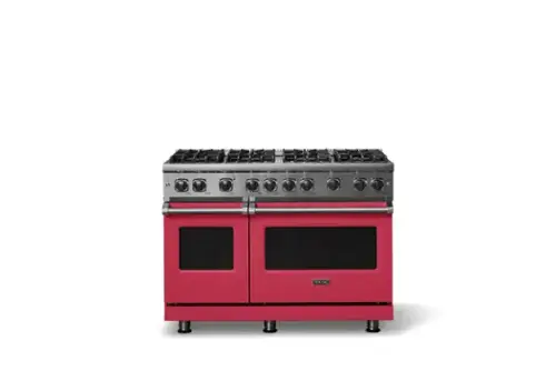 Front. Viking - 6.1 Cu. Ft. Professional 5 Series Freestanding Double Oven Liquid Propane Gas Convection 8 Burner Range - Valentine.
