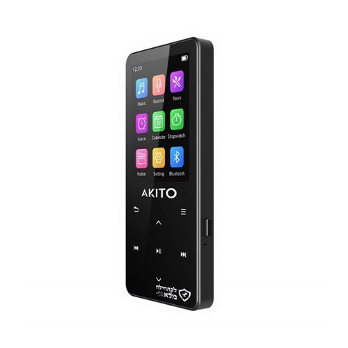 Akito - S11 Compact Kosher MP3 Player with 64GB Memory, Recorder and Bluetooth-Front_Standard 