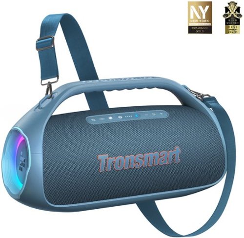 Tronsmart - Bang 2 Portable Bluetooth Speaker, 90W Deep Bass, Custom EQ & Light, IPX6 Waterproof, 26H Playtime for Outdoor, Beach - Blue-Front_Standard 