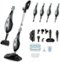 Sweet - 10-in-1 Steam Mop, 1550W Detachable Handheld Steam Cleaner for Floor Cleaning, 16FT Cord, 2 Washable Pads - Black Grey-Front_Standard