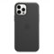 Apple - iPhone 12 Pro Max Leather Case w/ MagSafe - Black-Front_Standard