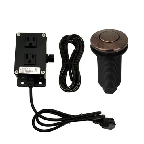 Akicon - Sink Top/Counter Top Dual Outlet Garbage Disposal Kitchen Air Switch Kit - Antique Copper-Front_Standard 