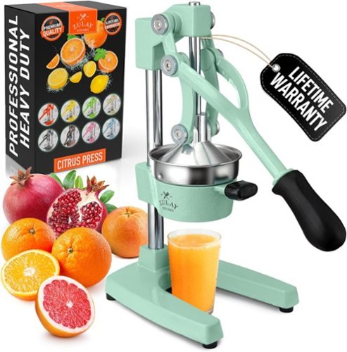 Zulay Kitchen - Cast-Iron Manual Citrus Press & Orange Squeezer Juicer - Mint-Front_Standard 