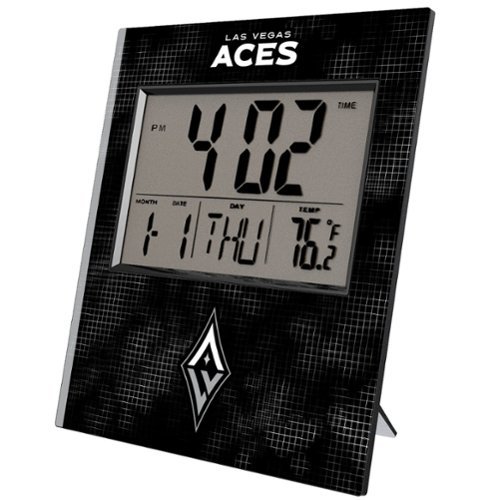 Keyscaper - Las Vegas Aces Cross Hatch Digital Desk Clock - Multicolor-Front_Standard 