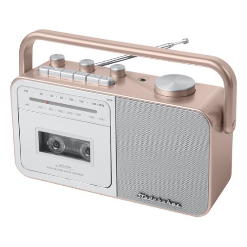 Studebaker - SB2130RG Portable Cassette Player/Recorder with AM/FM Radio - Rose Gold-Front_Standard 
