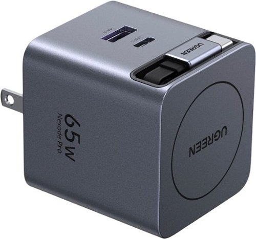 UGREEN 65W Retractable USB C Charger Block with Built-in Cable - Black SHOP ONLINE
