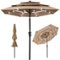 Best Choice Products - 10ft 3-Tier Solar Patio Umbrella w/ 24 LED Lights, Tilt Adjustment, Easy Crank - Tan-Front_Standard