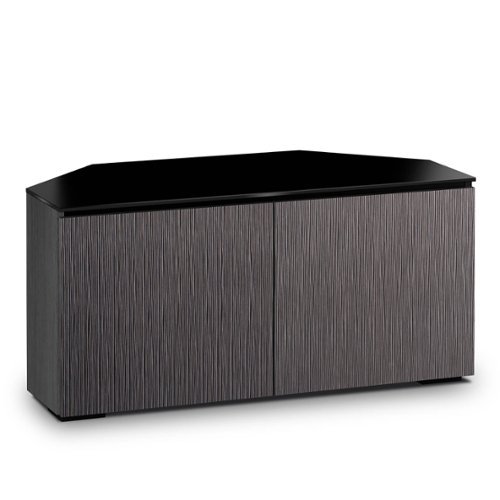 Salamander Designs - Chameleon Collection Seattle 221 Twin Corner AV Cabinet (Gray Oak with Black Glass Top) - Black/Gray