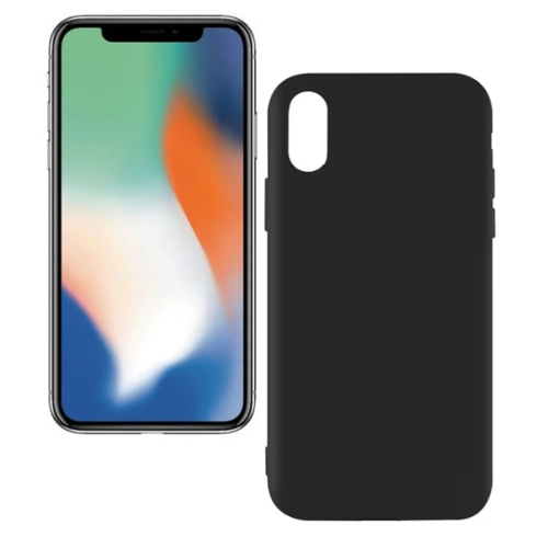 Qixxronics - Phone Case for iPhone XS Silicone Case Shockproof Slim Design Phone Case Cover - Black-Front_Standard 