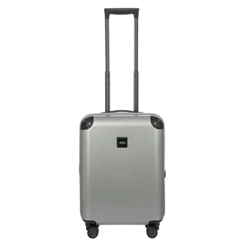 Front. Bric's - Amalfi Hardside 21" Carry On Spinner Luggage - Silver/Black.