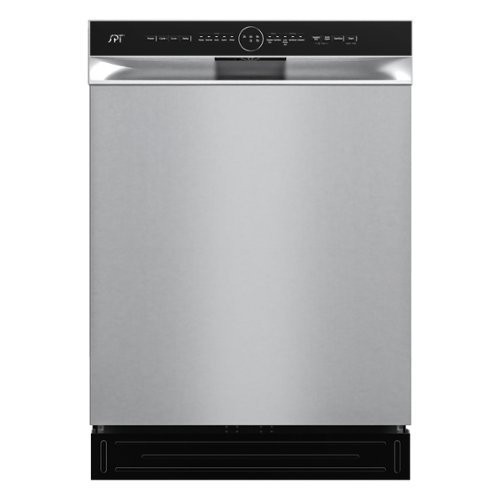 SPT - 24 in. Front Control Built-In Tall Tub Dishwasher in Stainless Steel with 3rd Rack, 5 Cycles, 54 dBA, and Smart Wash - Stainless Steel-Front_Standard 
