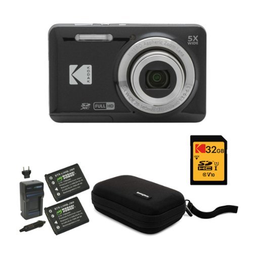 Kodak - Pixpro Friendly Zoom FZ55 Digital Camera Bundle with Accessories - Black-Front_Standard 