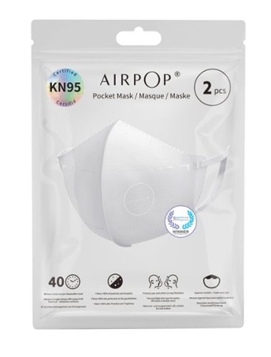 AIRPOP - Pocket 2 Pack KN95 Masks - White-Front_Standard