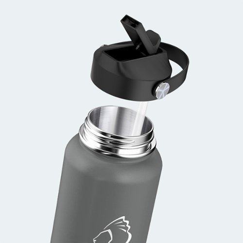 Buzio 40oz Insulated Water Bottle with Straw Lid and Spout Lid - Gray WORLDWIDE DELIVERY