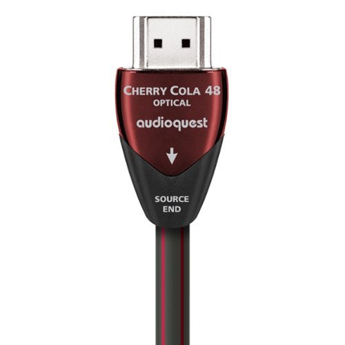 AudioQuest Cherry Cola 48 49.2' 4K-8K-10K 48Gbps In-Wall Rated HDMI Cable - Gray with Red Stripes WORLDWIDE DELIVERY