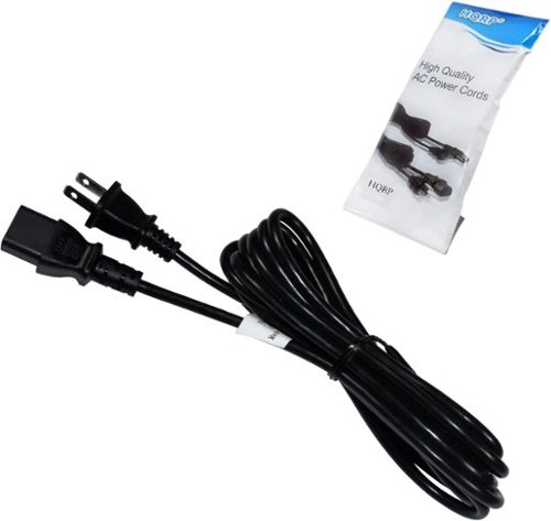 HQRP - 10ft AC Power Cord for Sony Bravia KDL-46Z4100 KDL-40V4100 KDL-40V4150 KDL-40V5100 KDL-40VE5 KDL-40Z4100 HDTV TV - Black-Front_Standard 