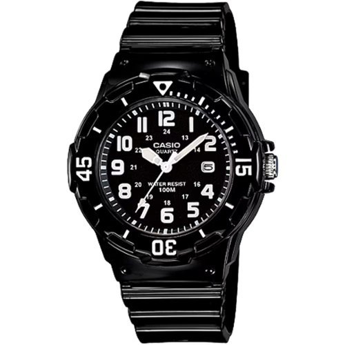 Casio - Women's Water-Resistant Analog Watch with Dial - LRW-200H-1BV - Black-Front_Standard 