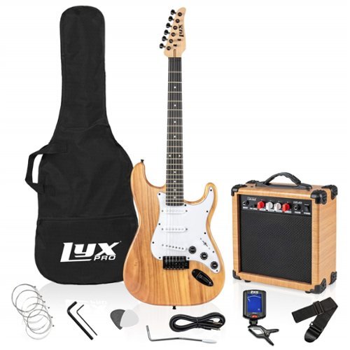 Lyxpro - Electric Guitar Kit, 39” Electric Guitar with Amp & Electric Guitar Accessories - Natural-Front_Standard 
