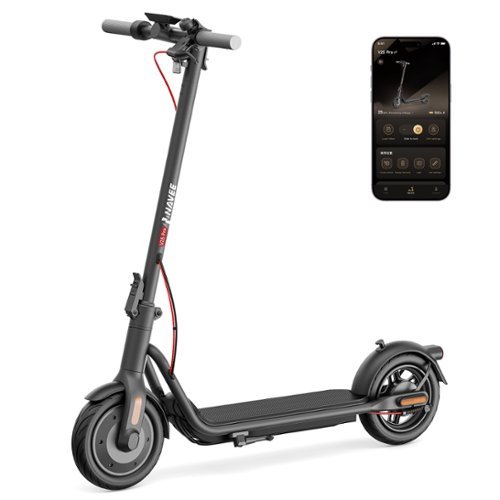 NAVEE - V25 PRO Foldable Electric Scooter w/16 mi Max Operating Range & 20 mph Max Speed - Black-Front_Standard 