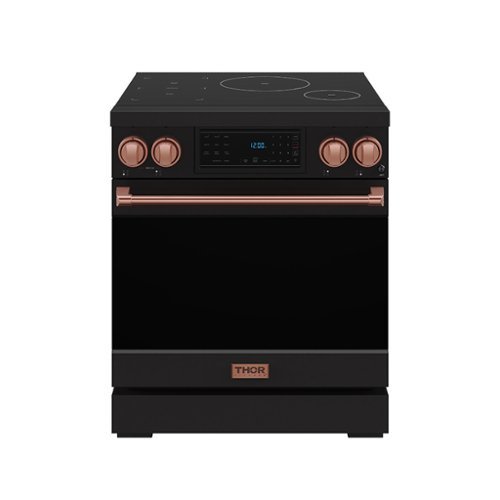 Gordon Ramsay Series by Thor Kitchen 4.8 Cu. Ft Freestanding Induction Range with Rose Gold Hardware - Matte Black