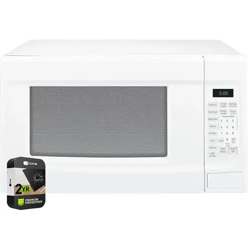 5:00 Time Defrost Popcorn Cook Snmeruengle Power Timer Beverage Level Express Cook Vegetable 1 2 3 Potato 4 5 6 Chicken 7 8 9 Fish Clock 0 AM PM Reheat AN 30 Sec Start Cancel Pause of CPS 2YR PREMIUM PROTECTION