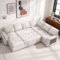 Dyonery - 7 Seat L Shaped Modular Sectional Sleeper Sofa Bed with Pull Out Bed/Reclining Backrest/USB Ports/Storage Seat - Beige-Front_Standard