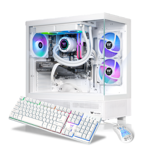 Thermaltake - LCGS View 7860TS-270 Gaming Desktop AMD Ryzen 7 7800X3D, 32GB Memory, NVIDIA GeForce RTX 5060 Ti 8G, 1TB SSD NVMe M.2 - White