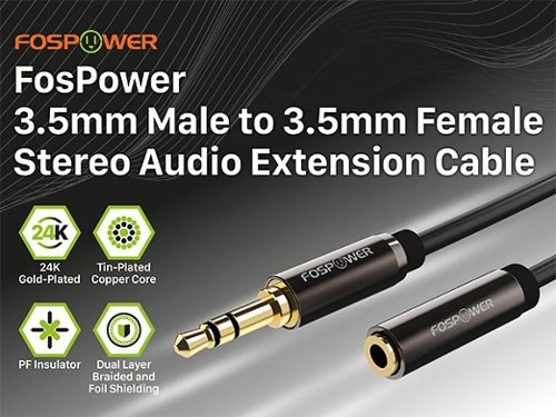 FosPower [24K Gold Plated] Premium 3.5mm AUX Audio Extension Cable