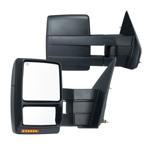 VEVOR - Towing Mirrors, Left & Right Pair Set for 2004-2014 Ford F150, Power Heated with Signal Light & Puddle Light - Black-Front_Standard 