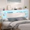 Aheaplus - Sturdy King Headboard with Storage, USB/Outlets & Smart LED Light - White-Front_Standard