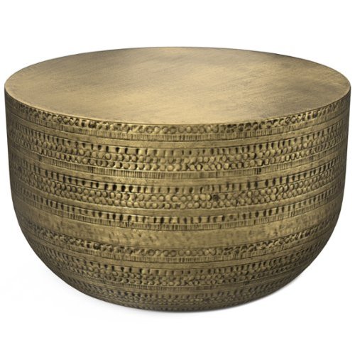 Simpli Home - Johnsen Metal Coffee Table - Antique Gold-Front_Standard 