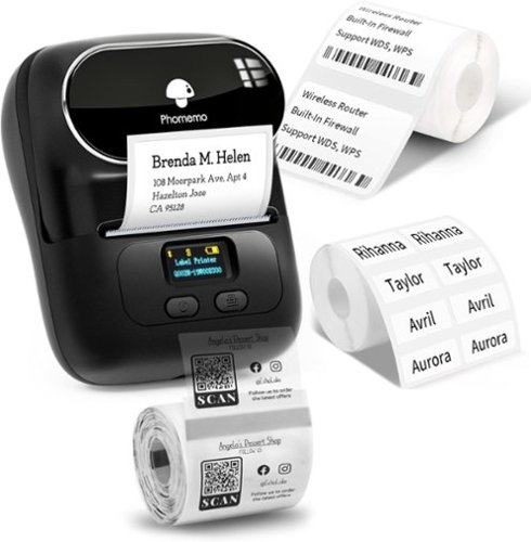 Phomemo - M110 Bluetooth Inkless Thermal Label Maker for Small Business, Retail & Office - iOS/Android Compatible - Black-Front_Standard 