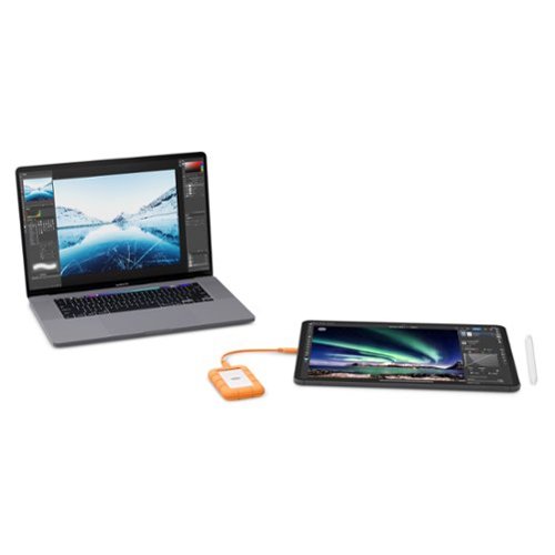 LaCie  Rugged Mini SSD 2TB Solid State Drive - USB 3.2 Gen 2x2, speeds up to 2000MB/s (STMF2000400) - Silver and Orange GLOBAL SHIPPING