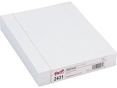 Pacon - Wide Ruled Filler Paper, 8" x 10.5", 500 Sheets/Pack (P2431) - White