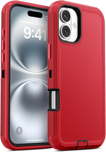Entronix - Heavy Duty Case for iPhone 17 - Triple-Layer Protection - Red-Front_Standard 