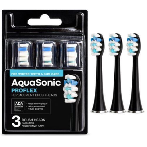 AquaSonic - ProFlex Brush Heads - 3 Pack - Black